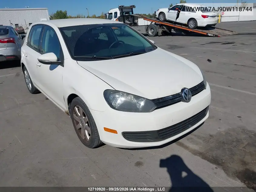 VOLKSWAGEN GOLF 2013, VIN WVWDA7AJ9DW118744