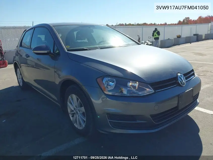 VOLKSWAGEN GOLF 2015, VIN 3VW917AU7FM041050