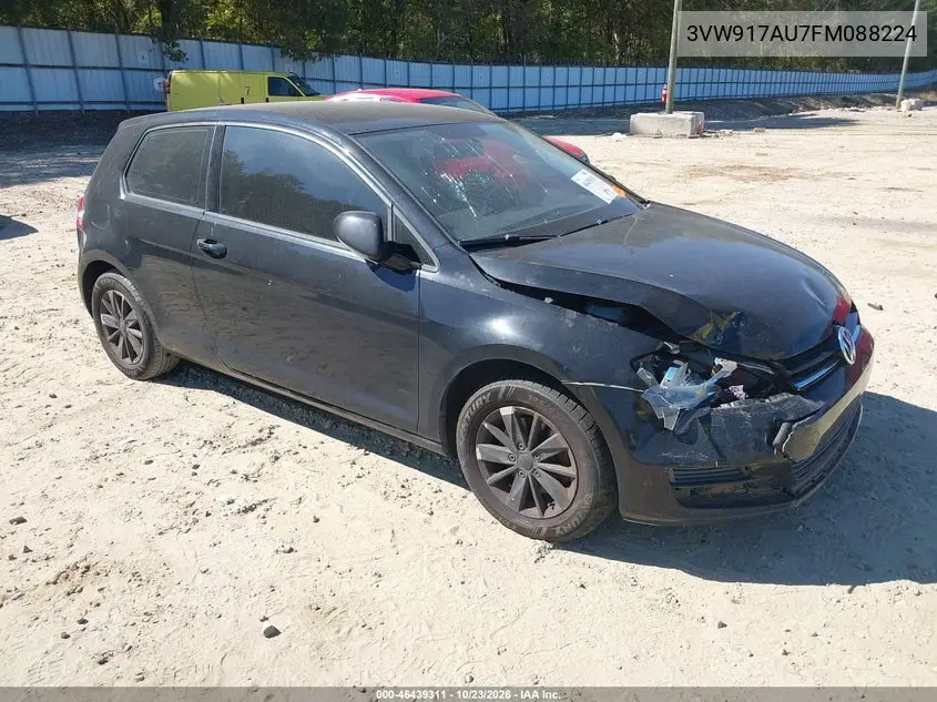 VOLKSWAGEN GOLF 2015, VIN 3VW917AU7FM088224