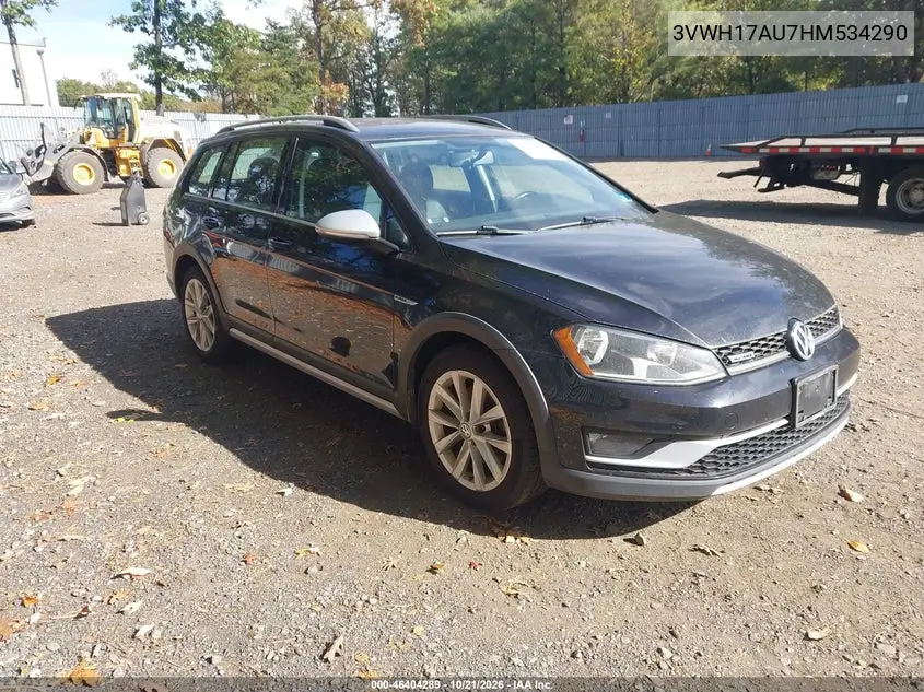 VOLKSWAGEN GOLF 2017, VIN 3VWH17AU7HM534290