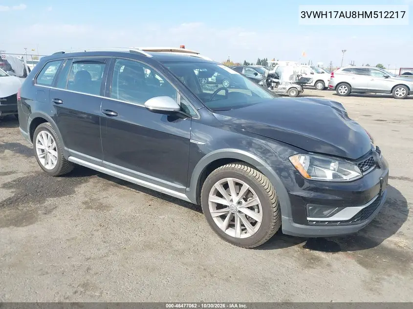 VOLKSWAGEN GOLF 2017, VIN 3VWH17AU8HM512217