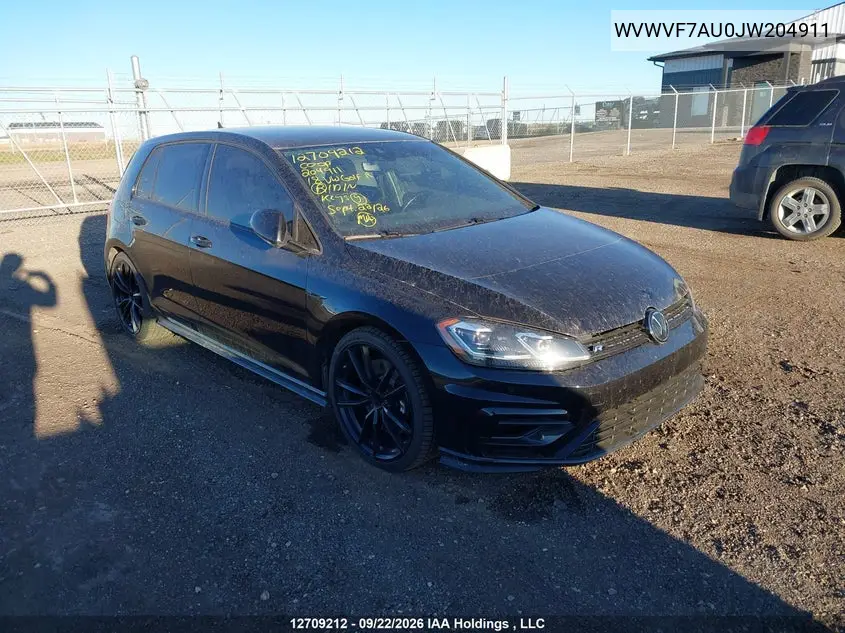 VOLKSWAGEN GOLF 2018, VIN WVWVF7AU0JW204911