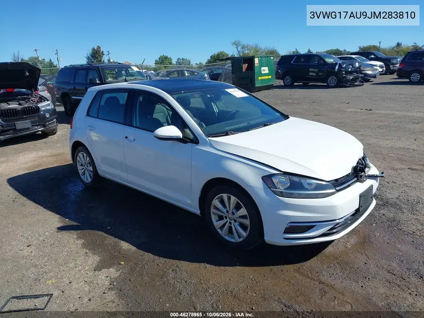VOLKSWAGEN GOLF 2018, VIN 3VWG17AU9JM283810