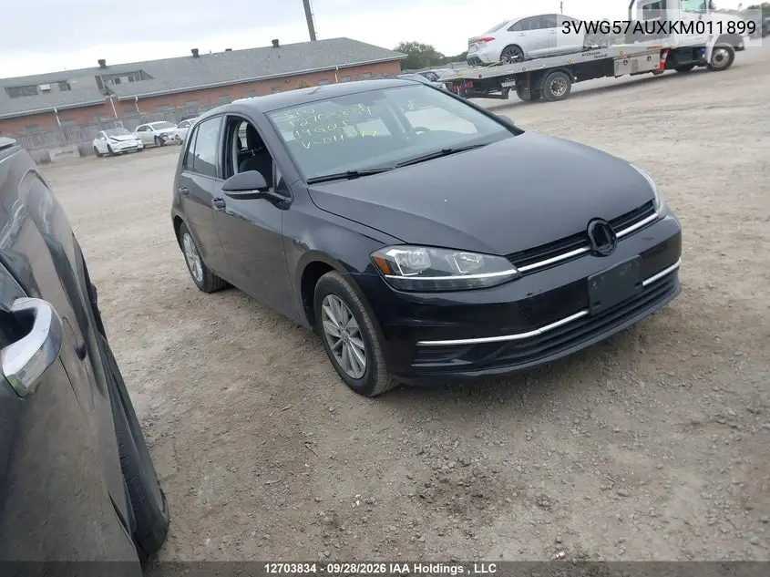 VOLKSWAGEN GOLF 2019, VIN 3VWG57AUXKM011899