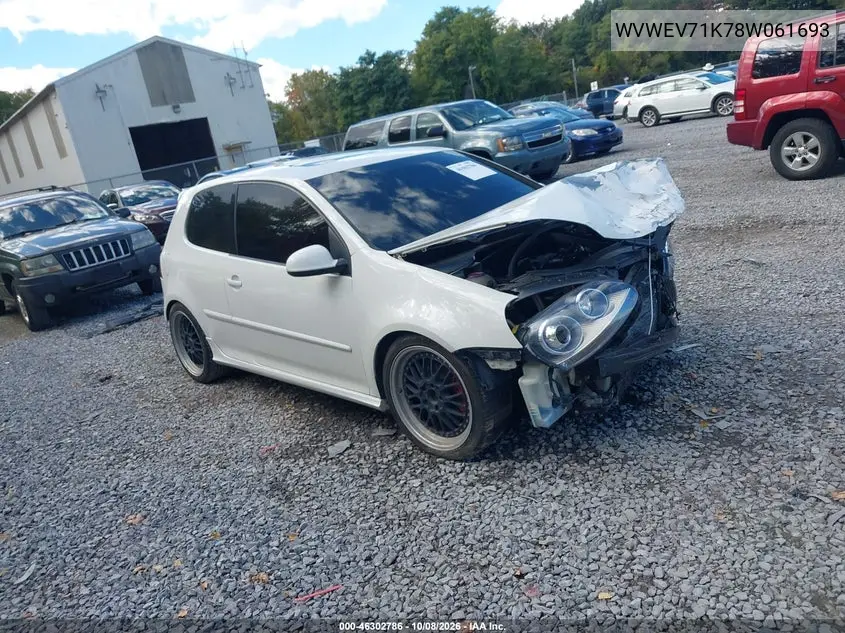 VOLKSWAGEN GTI 2008, VIN WVWEV71K78W061693