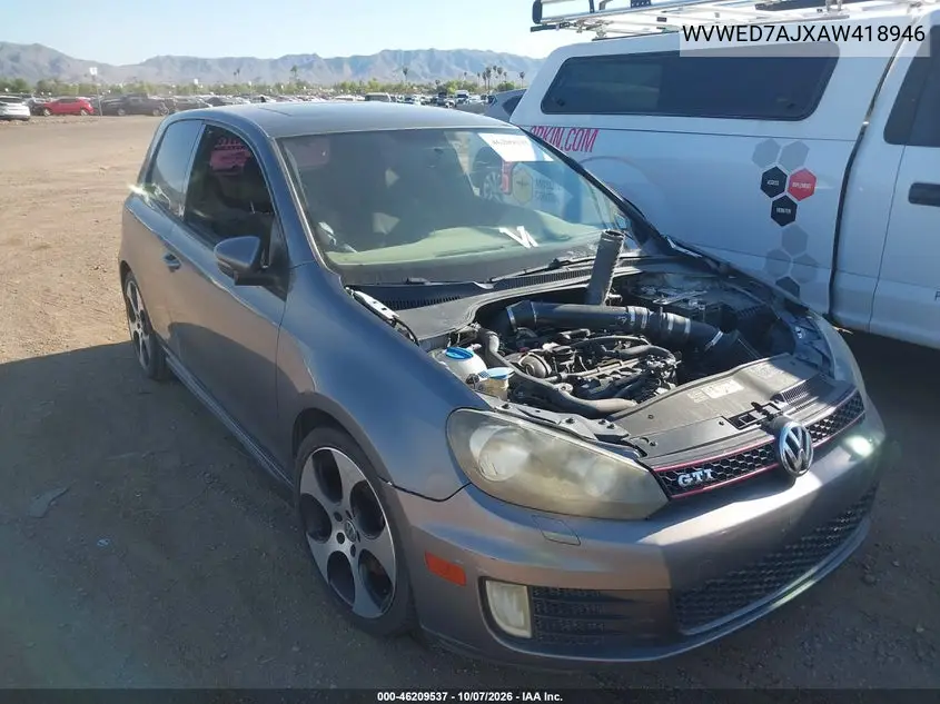 VOLKSWAGEN GTI 2010, VIN WVWED7AJXAW418946