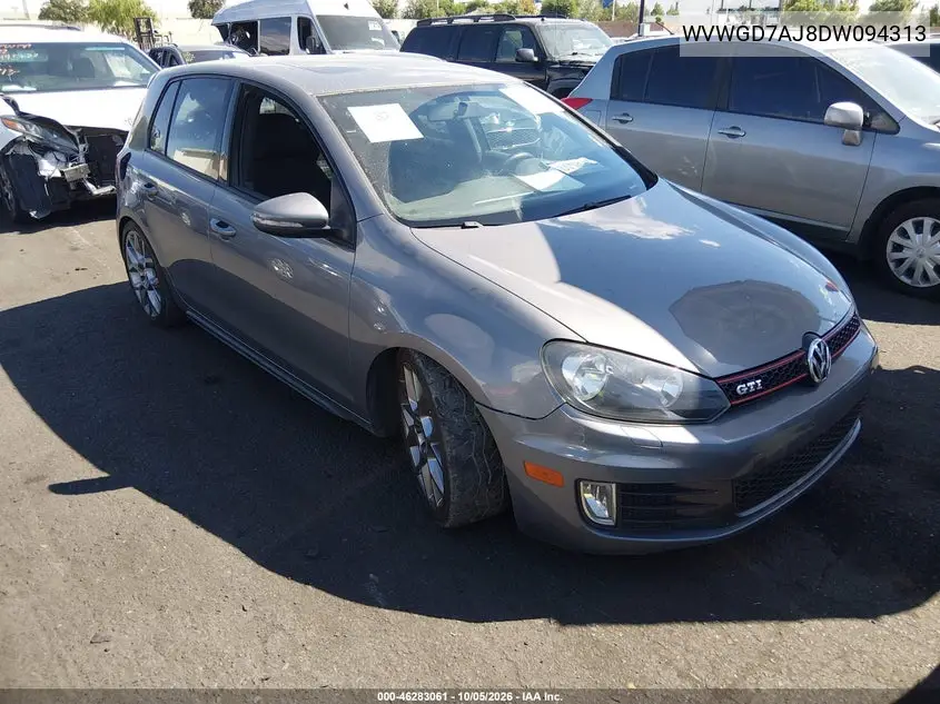 VOLKSWAGEN GTI 2013, VIN WVWGD7AJ8DW094313