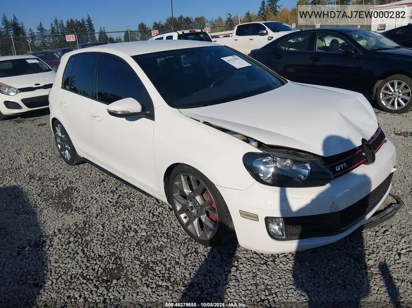 VOLKSWAGEN GTI 2014, VIN WVWHD7AJ7EW000282