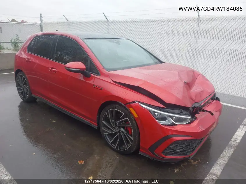 VOLKSWAGEN GTI 2024, VIN WVWVA7CD4RW184086