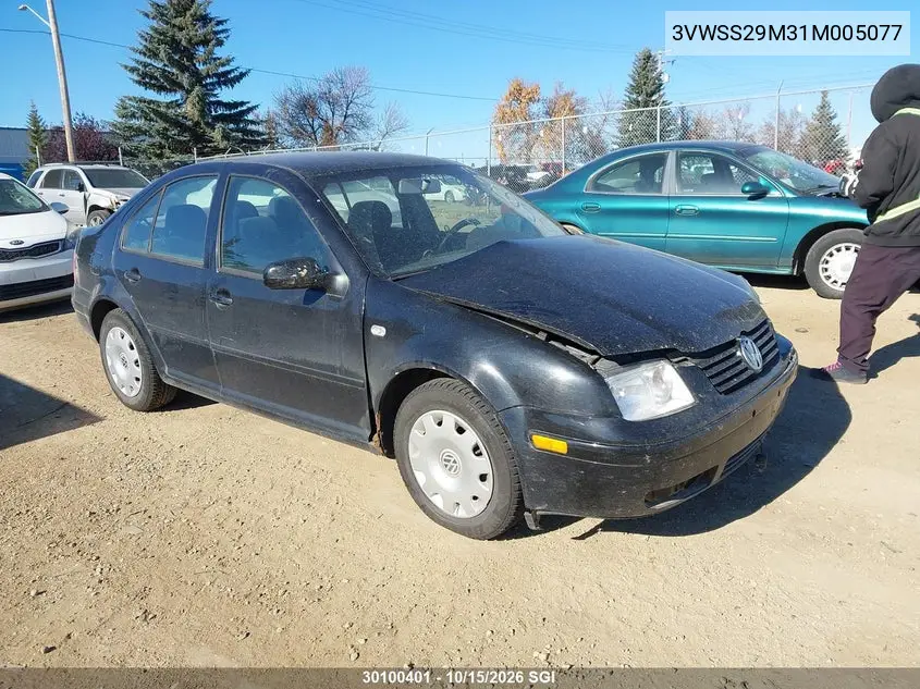 VOLKSWAGEN JETTA 2001, VIN 3VWSS29M31M005077