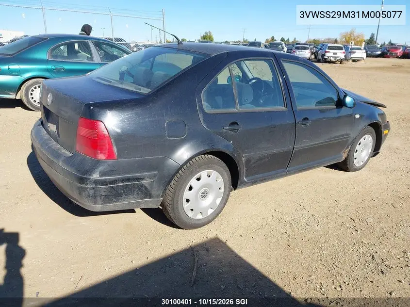2001 VOLKSWAGEN JETTA VIN 3VWSS29M31M005077 — фото 4