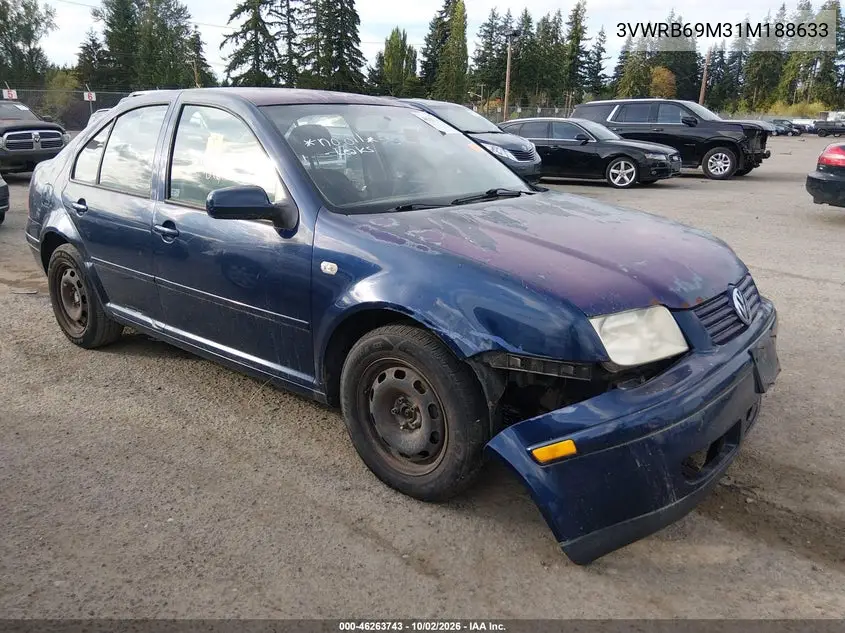 VOLKSWAGEN JETTA 2001, VIN 3VWRB69M31M188633