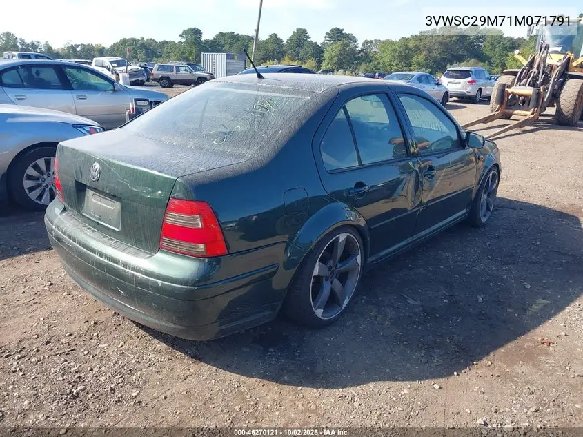 2001 VOLKSWAGEN JETTA VIN 3VWSC29M71M071791 — фото 4