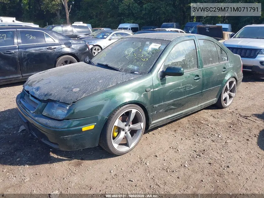 2001 VOLKSWAGEN JETTA VIN 3VWSC29M71M071791 — фото 6