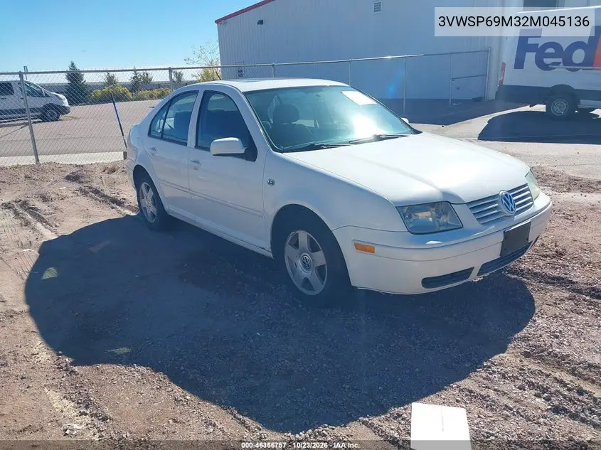 VOLKSWAGEN JETTA 2002, VIN 3VWSP69M32M045136