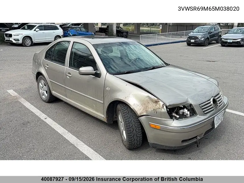 VOLKSWAGEN JETTA 2005, VIN 3VWSR69M65M038020