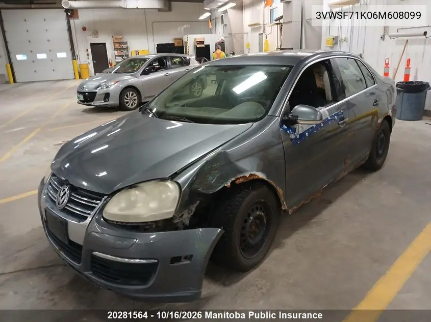 VOLKSWAGEN JETTA 2006, VIN 3VWSF71K06M608099