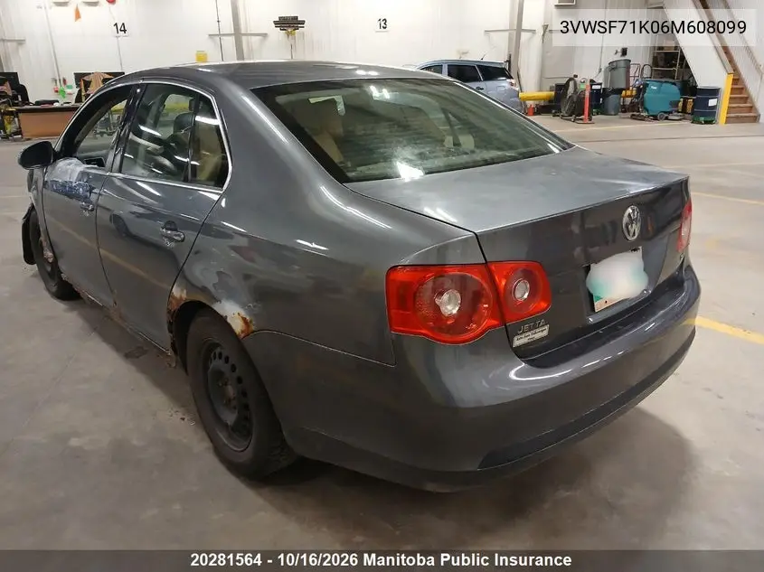 2006 VOLKSWAGEN JETTA VIN 3VWSF71K06M608099 — фото 3