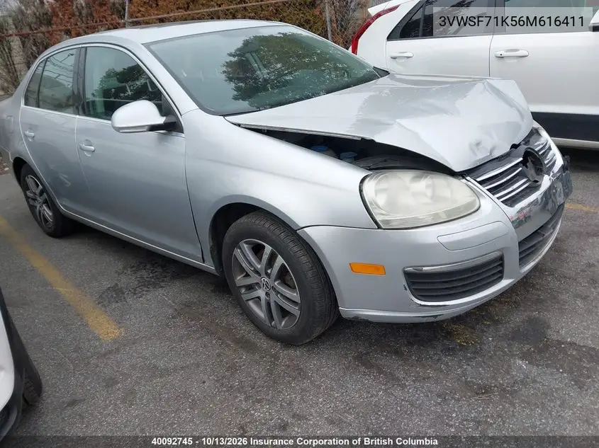 VOLKSWAGEN JETTA 2006, VIN 3VWSF71K56M616411