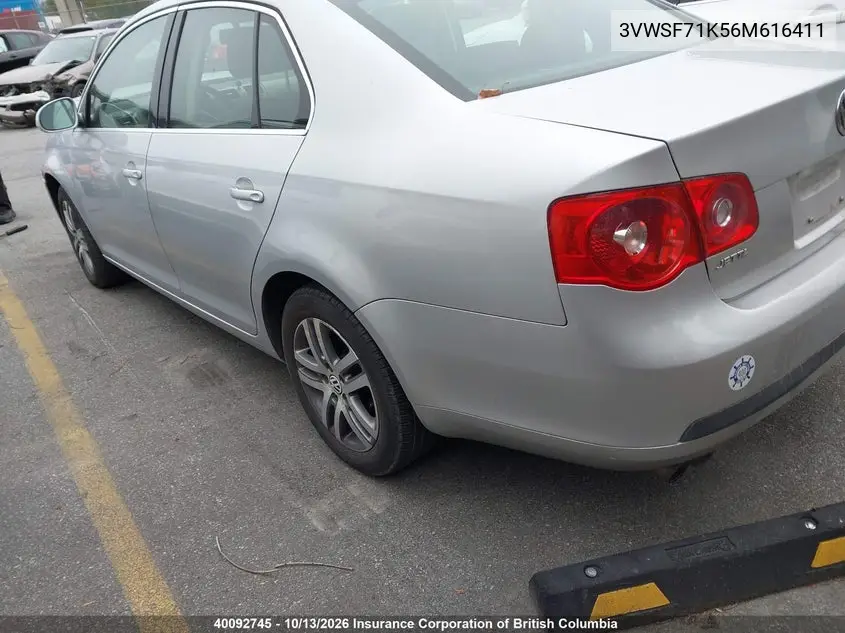 2006 VOLKSWAGEN JETTA VIN 3VWSF71K56M616411 — фото 3
