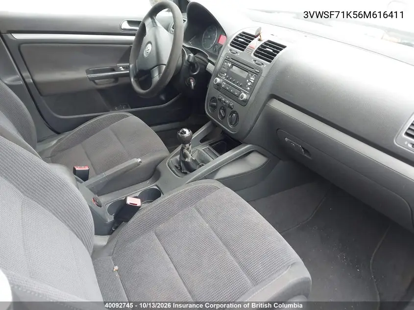 2006 VOLKSWAGEN JETTA VIN 3VWSF71K56M616411 — фото 5