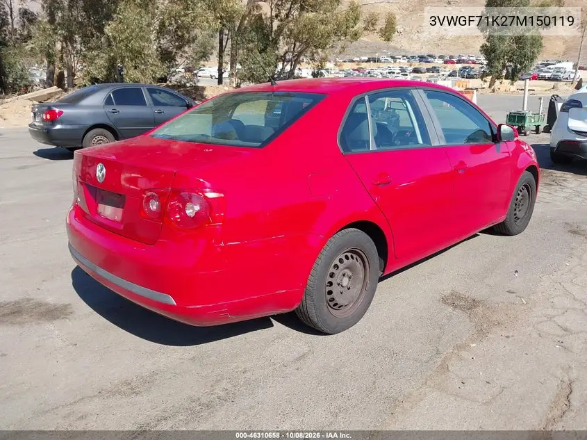 2007 VOLKSWAGEN JETTA VIN 3VWGF71K27M150119 — фото 4