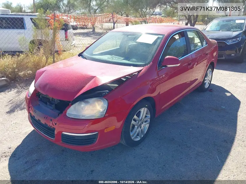2007 VOLKSWAGEN JETTA VIN 3VWRF71K37M081305 — фото 2