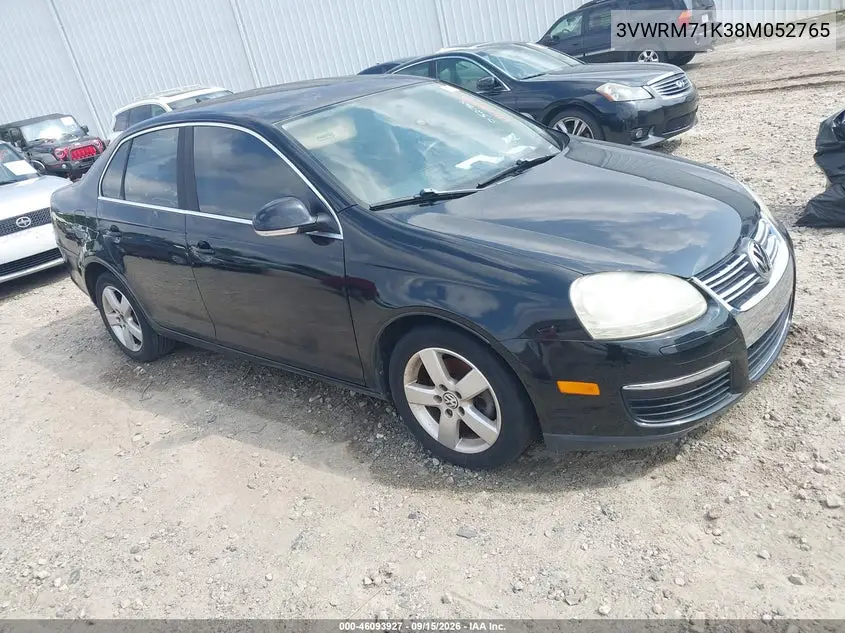 VOLKSWAGEN JETTA 2008, VIN 3VWRM71K38M052765