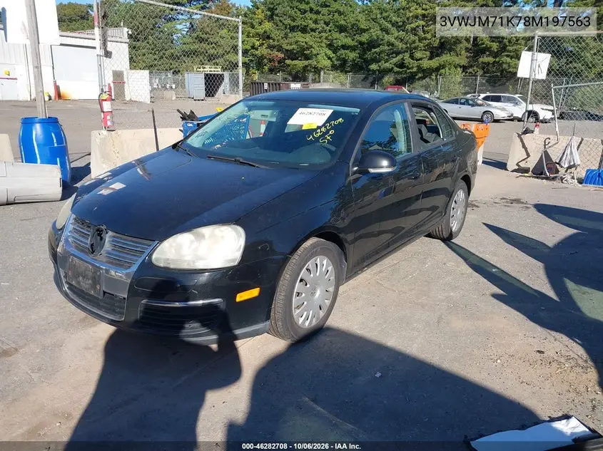 2008 VOLKSWAGEN JETTA VIN 3VWJM71K78M197563 — фото 2
