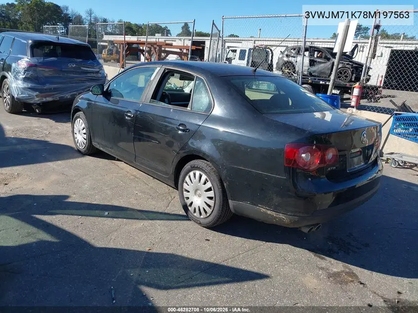 2008 VOLKSWAGEN JETTA VIN 3VWJM71K78M197563 — фото 3