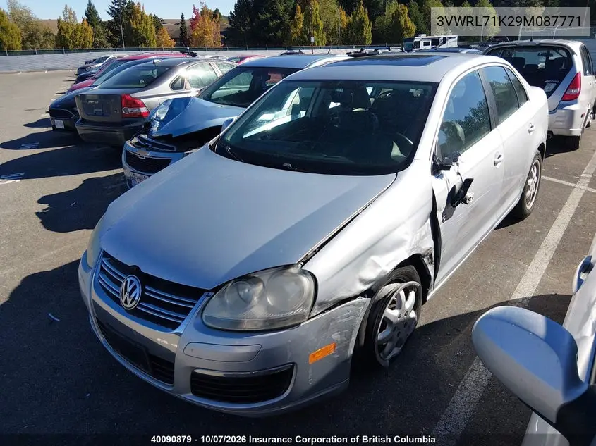 2009 VOLKSWAGEN JETTA VIN 3VWRL71K29M087771 — фото 2
