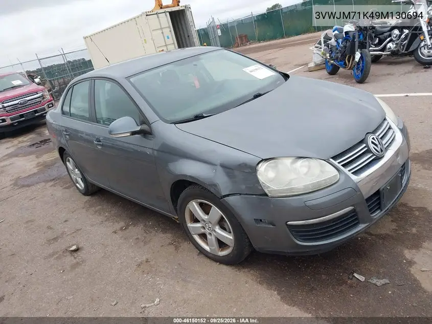 VOLKSWAGEN JETTA 2009, VIN 3VWJM71K49M130694