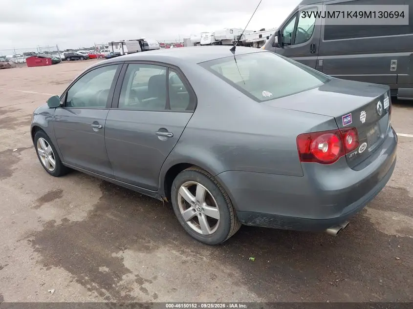 2009 VOLKSWAGEN JETTA VIN 3VWJM71K49M130694 — фото 3