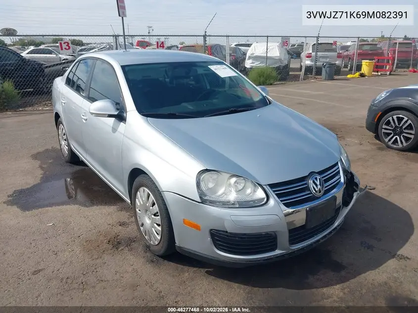 VOLKSWAGEN JETTA 2009, VIN 3VWJZ71K69M082391