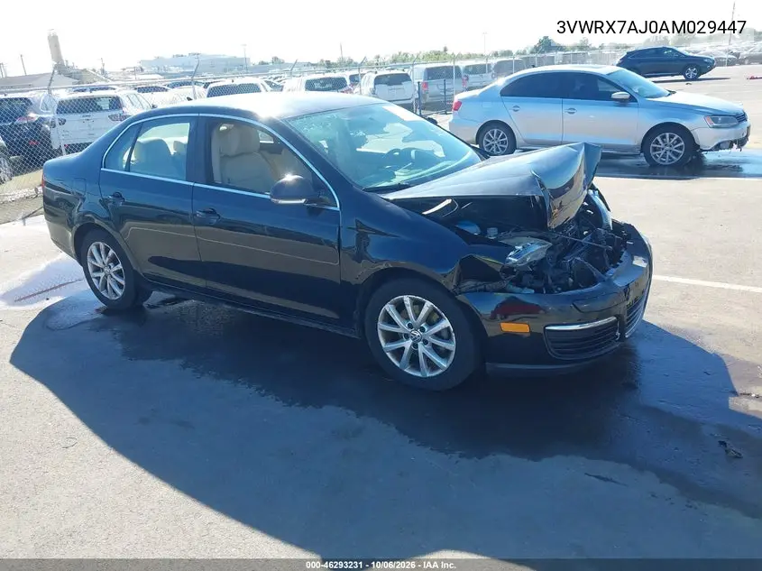 VOLKSWAGEN JETTA 2010, VIN 3VWRX7AJ0AM029447