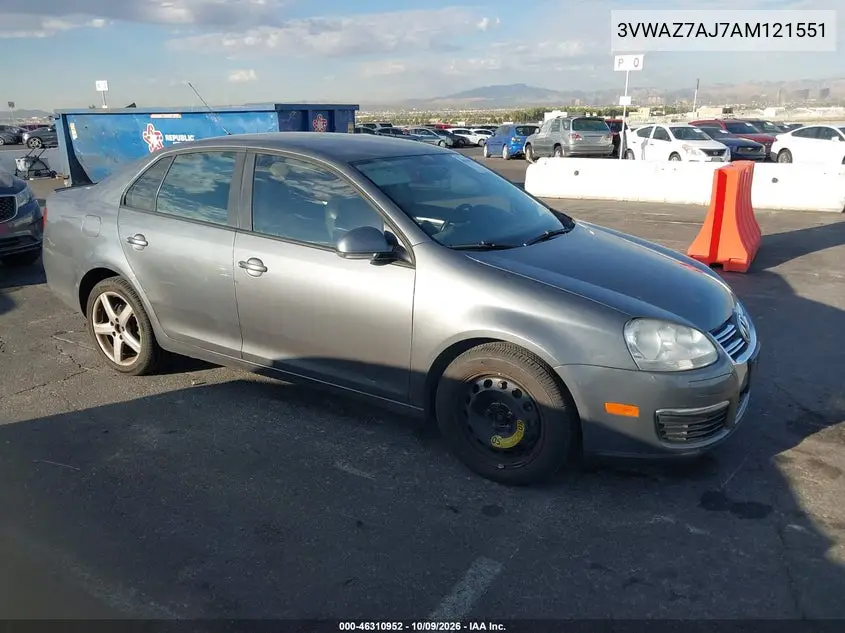 VOLKSWAGEN JETTA 2010, VIN 3VWAZ7AJ7AM121551