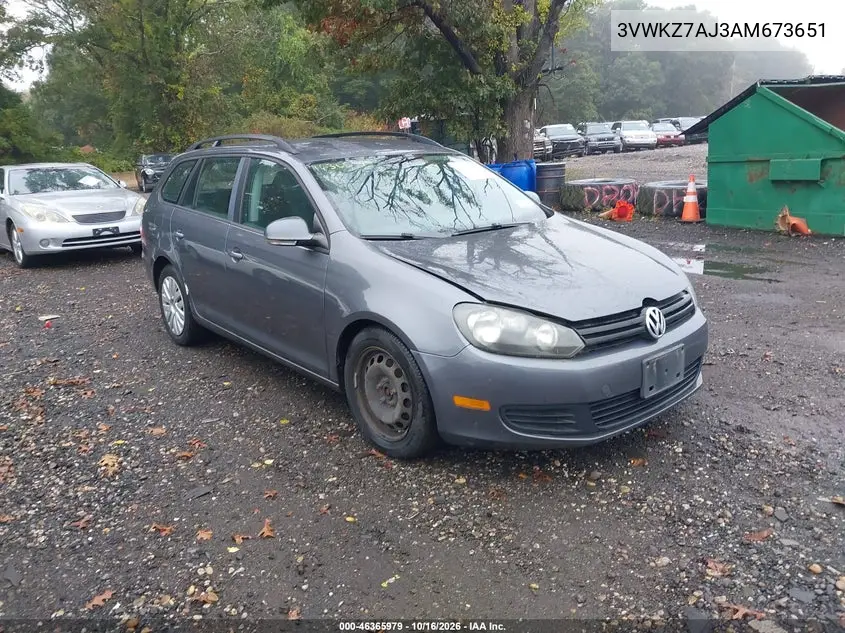VOLKSWAGEN JETTA 2010, VIN 3VWKZ7AJ3AM673651