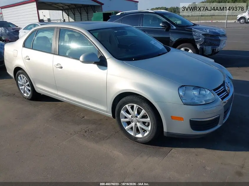 VOLKSWAGEN JETTA 2010, VIN 3VWRX7AJ4AM149378