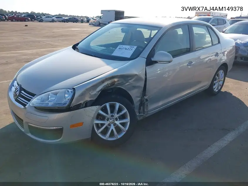 2010 VOLKSWAGEN JETTA VIN 3VWRX7AJ4AM149378 — фото 2