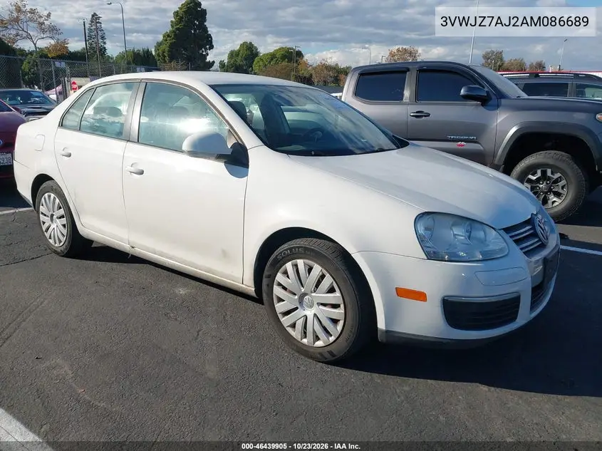 VOLKSWAGEN JETTA 2010, VIN 3VWJZ7AJ2AM086689