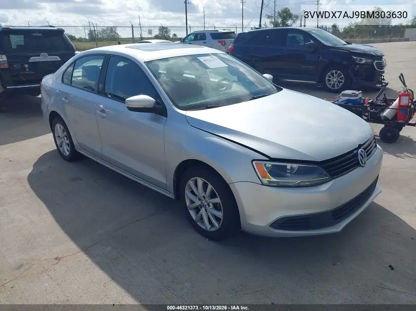 VOLKSWAGEN JETTA 2011, VIN 3VWDX7AJ9BM303630