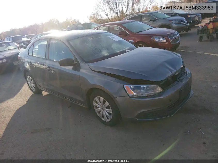 VOLKSWAGEN JETTA 2011, VIN 3VW1K7AJ5BM333953