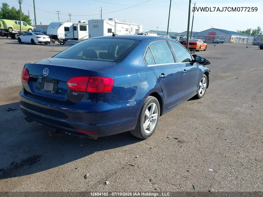 2012 VOLKSWAGEN JETTA VIN 3VWDL7AJ7CM077259 — фото 4