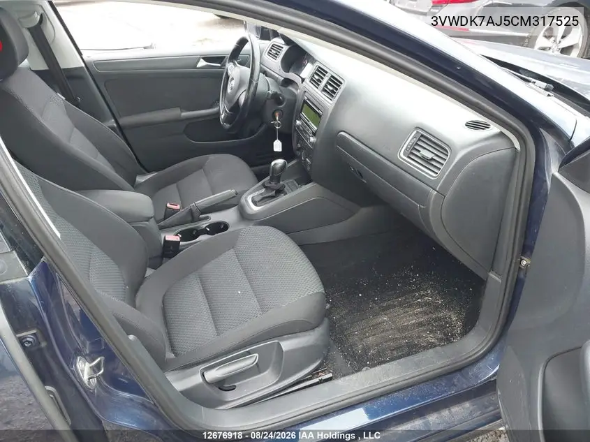 2012 VOLKSWAGEN JETTA VIN 3VWDK7AJ5CM317525 — фото 5