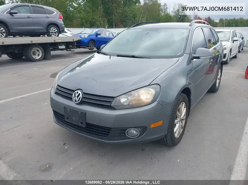2012 VOLKSWAGEN JETTA VIN 3VWPL7AJ0CM681412 — фото 2