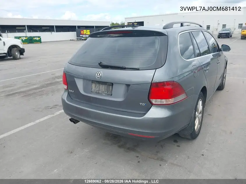 2012 VOLKSWAGEN JETTA VIN 3VWPL7AJ0CM681412 — фото 4