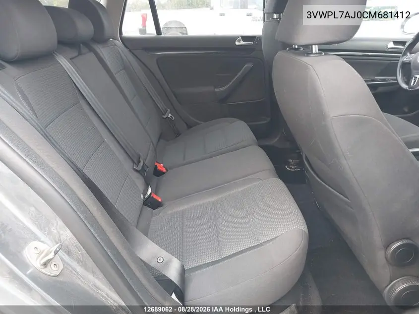 2012 VOLKSWAGEN JETTA VIN 3VWPL7AJ0CM681412 — фото 8