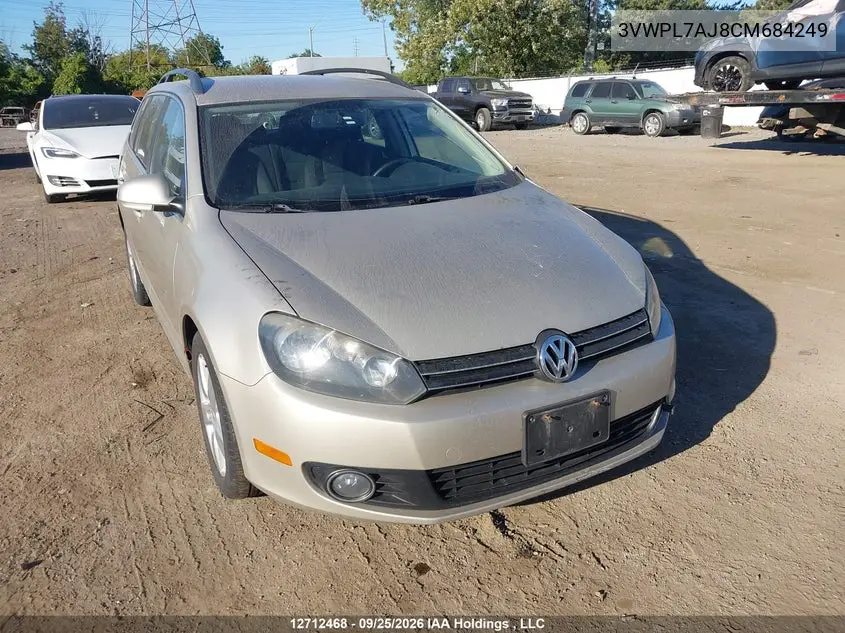 VOLKSWAGEN JETTA 2012, VIN 3VWPL7AJ8CM684249