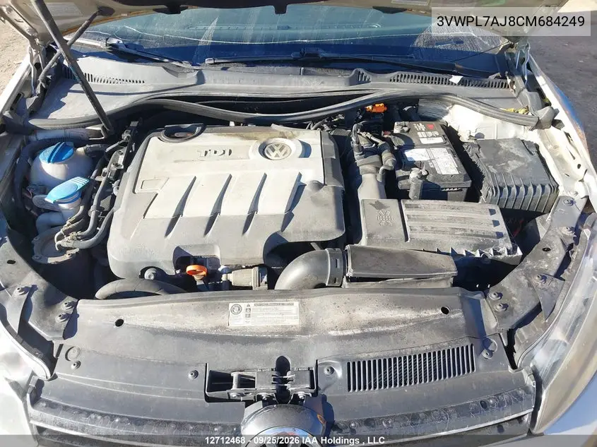 2012 VOLKSWAGEN JETTA VIN 3VWPL7AJ8CM684249 — фото 10