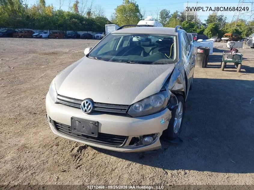 2012 VOLKSWAGEN JETTA VIN 3VWPL7AJ8CM684249 — фото 2